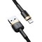 Фото - Кабель Baseus Cafule USB-Lightning, 1.5A, 1м Black/Gold (CALKLF-BV1) | click.ua
