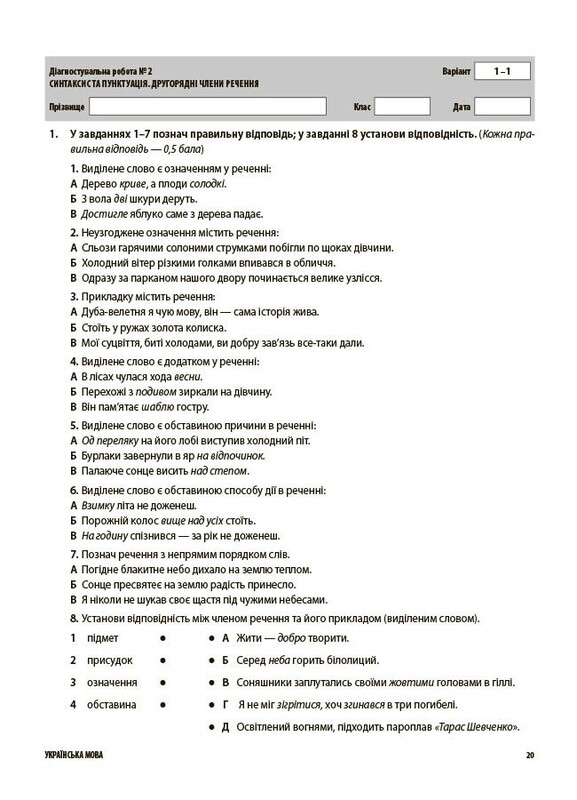 Оцінювання. Усі діагностувальні роботи. Українська мова. 8 клас / Марина Коновалова, Галина Фефілова