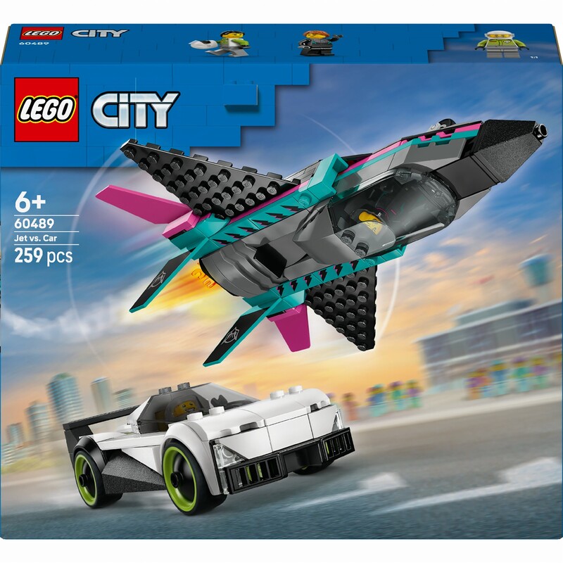 Конструктор LEGO City Реактивный самолет против автомобиля (60489)