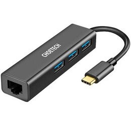 USB-хаб Choetech USB 3.1 Type-C - 3xUSB 3.0, RJ-45 (HUB-U02-BK)