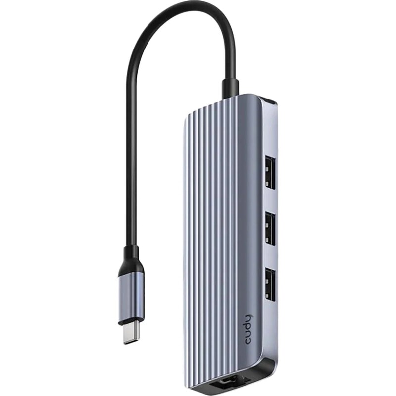 USB-хаб Cudy 6-in-1 USB 3.0 Type-C - 3xUSB, USB-C, HDMI, RJ-45 (UH606)