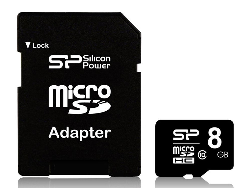 Карта пам`ятi MicroSDHC 8GB Class 10 Silicon Power + SD-adapter (SP008GBSTH010V10-SP)