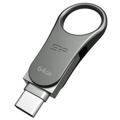 Флеш-накопитель USB3.1 64Gb Type-C Silicon Power Mobile С80 Silver (SP064GBUC3C80V1S)