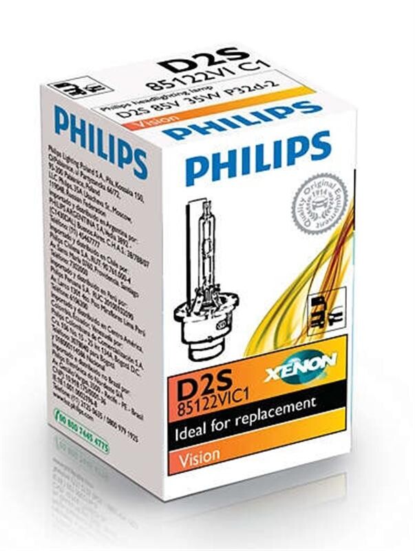 Лампа ксенонова Philips D2S Vision, 4600K, 1шт/картон (85122VIC1)