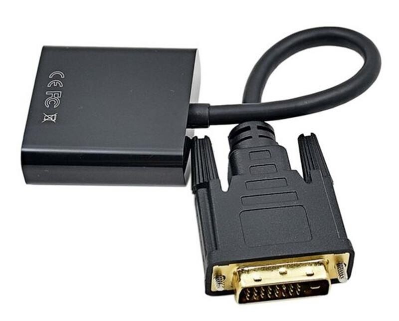 Адаптер STLab (U-993) DVI-D (24+1) M-VGA 15 pin F HDTV 1080p, 0.13 м, чорний