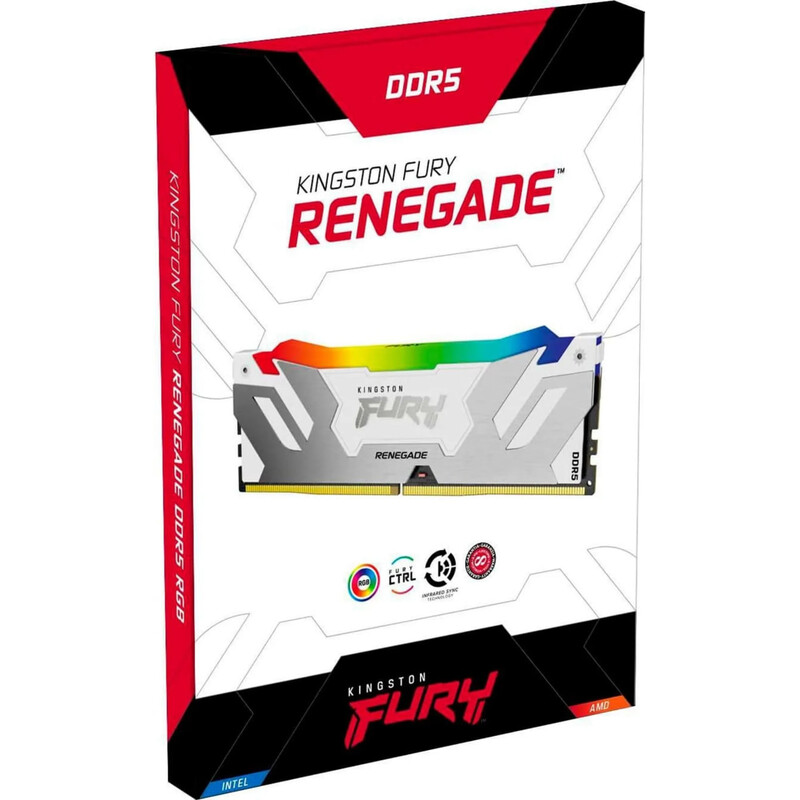 Модуль памяти DDR5 48GB/8000 Kingston Fury Renegade RGB White (KF580C38RWAK2-48)