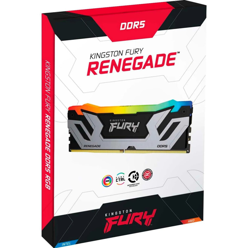 Модуль памяти DDR5 48GB/8800 Kingston Fury Renegade RGB Silver (KF588CU42RSAK2-48)