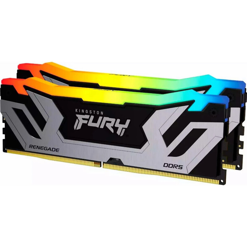 Модуль памяти DDR5 48GB/8800 Kingston Fury Renegade RGB Silver (KF588CU42RSAK2-48)