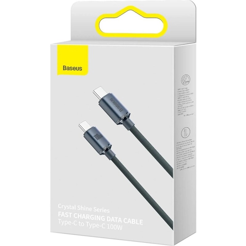 Кабель Baseus Crystal Shine USB Type-C - USB Type-C (M/M), 100W, 1.2 м Black (CAJY000601)