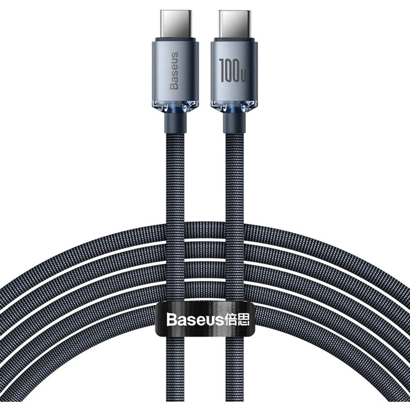 Кабель Baseus Crystal Shine USB Type-C - USB Type-C (M/M), 100W, 1.2 м Black (CAJY000601)