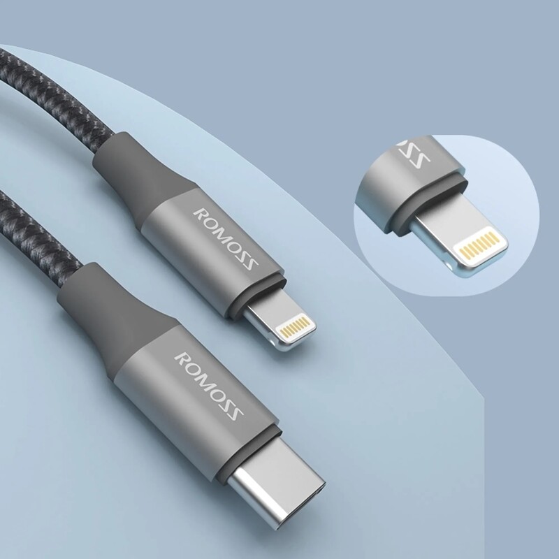 Кабель Romoss CB1737 USB Type-C - Lightning (M/M), 1 м, Gray (CB1737-631-G43H)