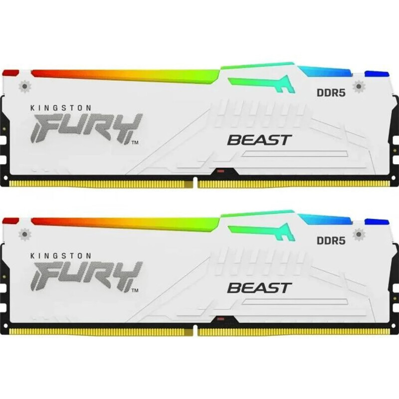 Модуль памяти DDR5 2х32GB/5600 Kingston Fury Beast RGB White (KF556C36BWEAK2-64)