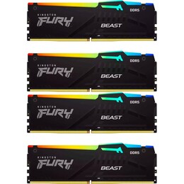 Модуль памяти DDR5 4х32GB/5600 Kingston Fury Beast RGB Black (KF556C40BBAK4-128)