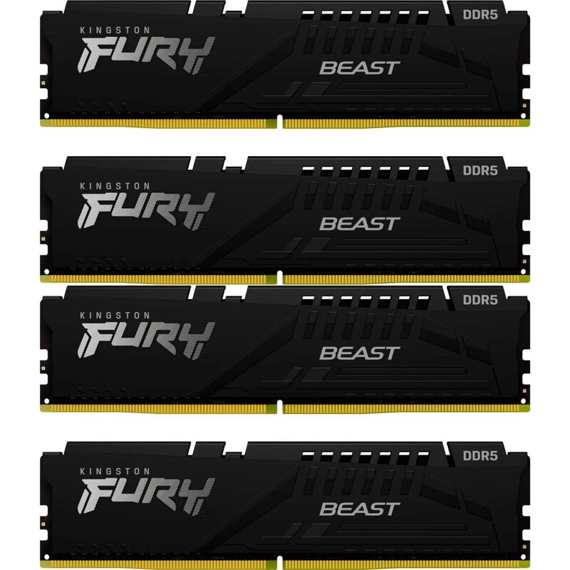 Модуль памяти DDR5 4х32GB/5600 Kingston Fury Beast Black (KF556C40BBK4-128)