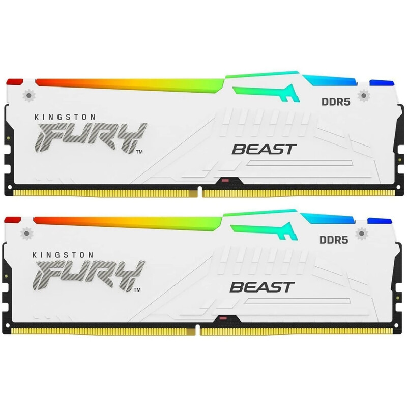 Модуль памяти DDR5 64GB/6000 Kingston Fury Beast RGB White (KF560C30BWEAK2-64)