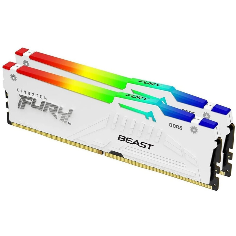 Модуль памяти DDR5 64GB/6000 Kingston Fury Beast RGB White (KF560C30BWEAK2-64)