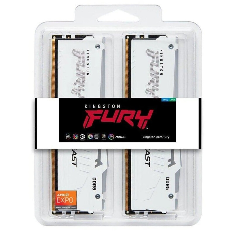 Модуль памяти DDR5 64GB/6000 Kingston Fury Beast RGB White (KF560C30BWEAK2-64)