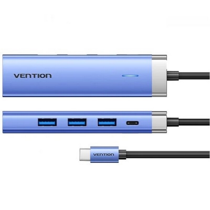 USB-хаб Vention 5 в 1 USB 3.1 Type-C - HDMI, 3xUSB 3.0 (TGESB)