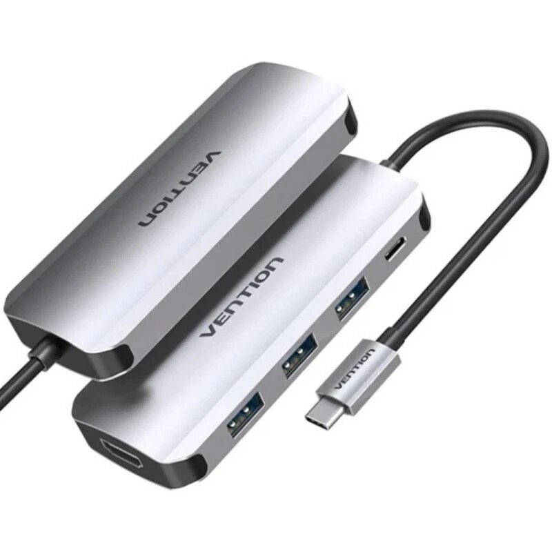 USB-хаб Vention 5 в 1 USB 3.1 Type-C - HDMI, 3xUSB 3.0 (THFHB)