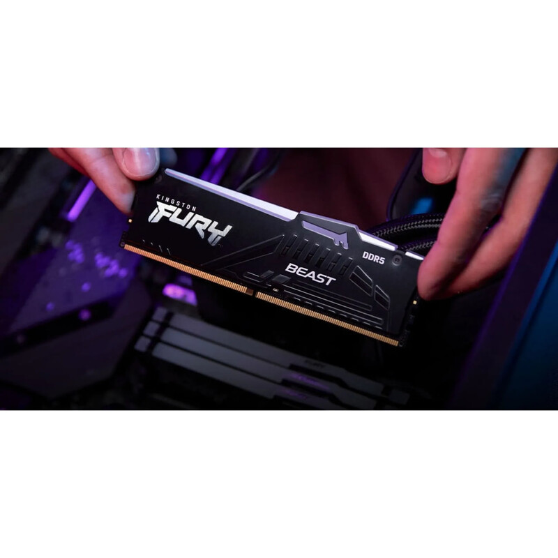Модуль памяти DDR5 64GB/6400 Kingston Fury Beast RGB Black (KF564C32BBEAK2-64)