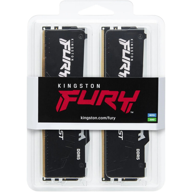 Модуль памяти DDR5 64GB/6400 Kingston Fury Beast RGB Black (KF564C32BBEAK2-64)