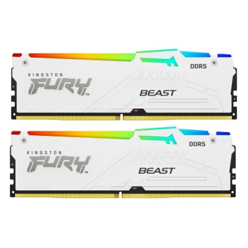 Модуль памяти DDR5 64GB/6400 Kingston Fury Beast RGB White (KF564C32BWEAK2-64)