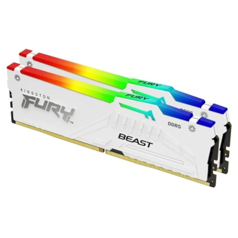 Модуль памяти DDR5 64GB/6400 Kingston Fury Beast RGB White (KF564C32BWEAK2-64)