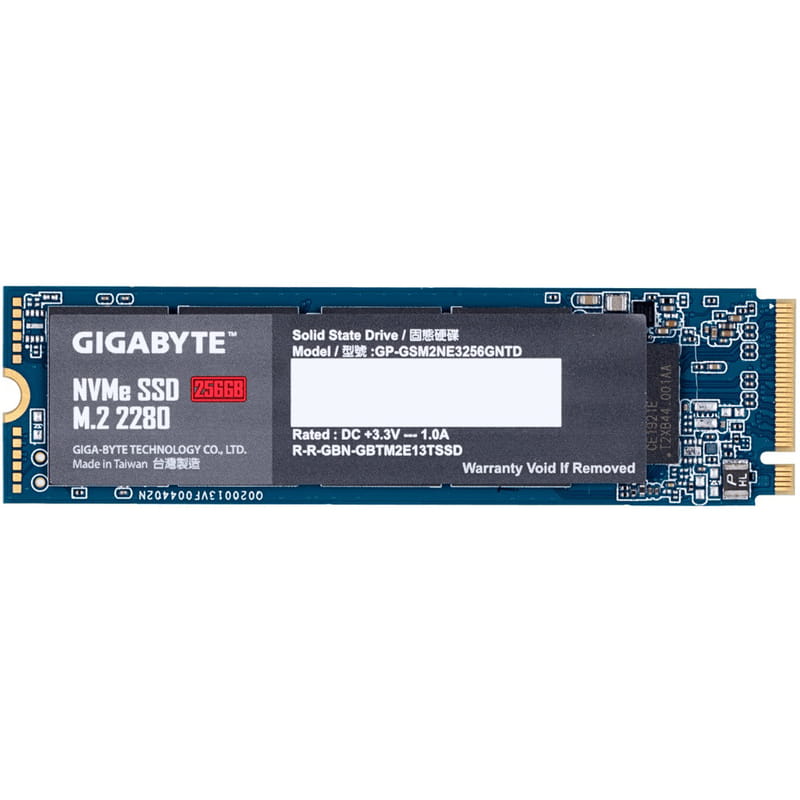 Накопичувач SSD  256GB Gigabyte M.2 PCIe NVMe 3.0 x4 NAND TLC (GP-GSM2NE3256GNTD)