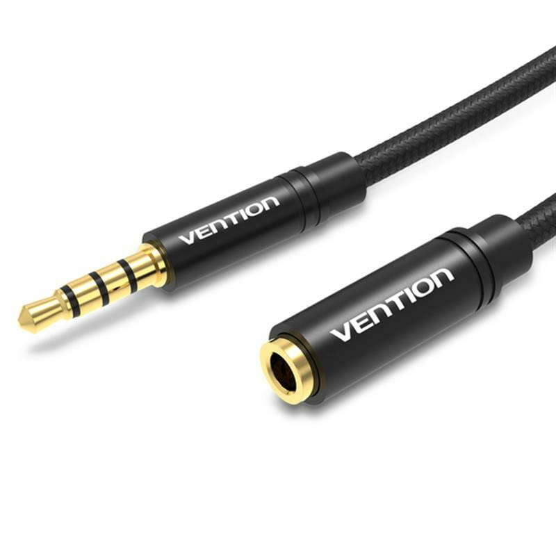 Кабель Vention Audio 3.5 мм - 3.5 мм,  M/F, 1 м, черный (BHBBF)