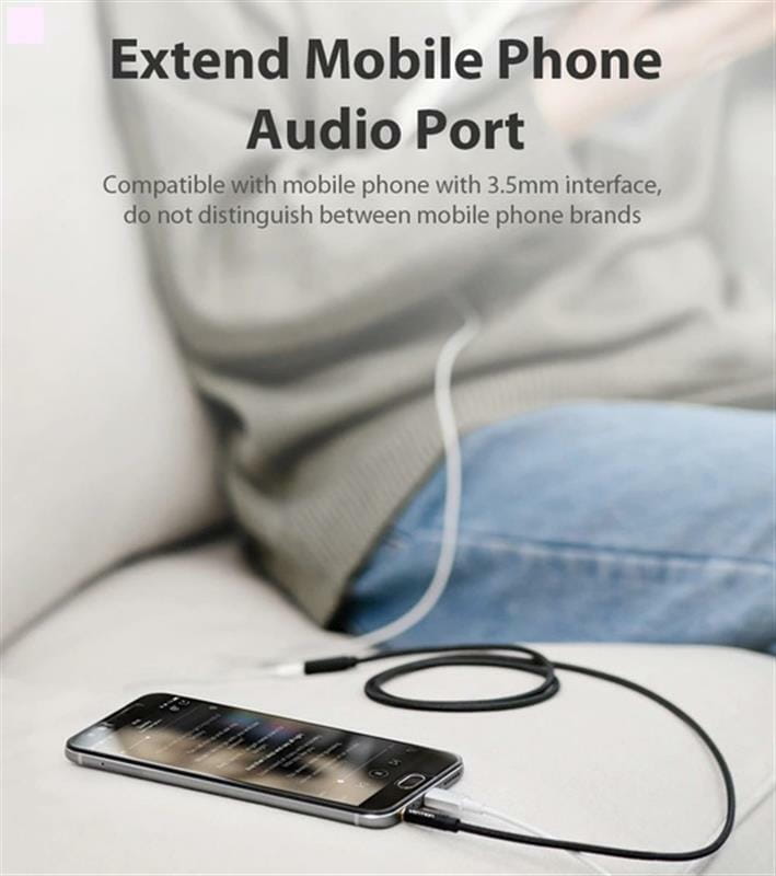Кабель Vention Audio 3.5 мм - 3.5 мм,  M/F, 1 м, черный (BHBBF)