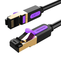 Патч-корд Vention CAT7 SSTP Ethernet, 1 m, Black (ICABF)