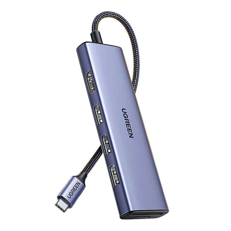 USB-хаб Ugreen CM511 USB 3.0 Type-C - 3xUSB 3.0, HDMI, PD, SD (20956A)