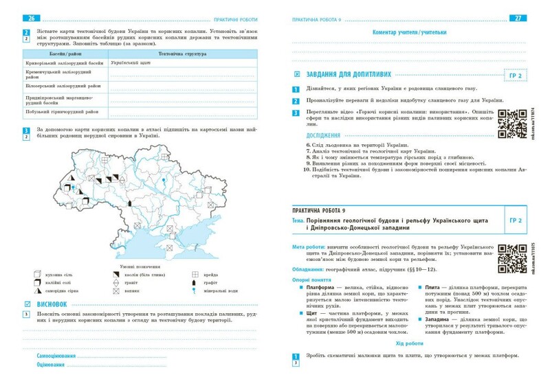 НУШ Географія. 8 клас. Зошит для практичних робіт