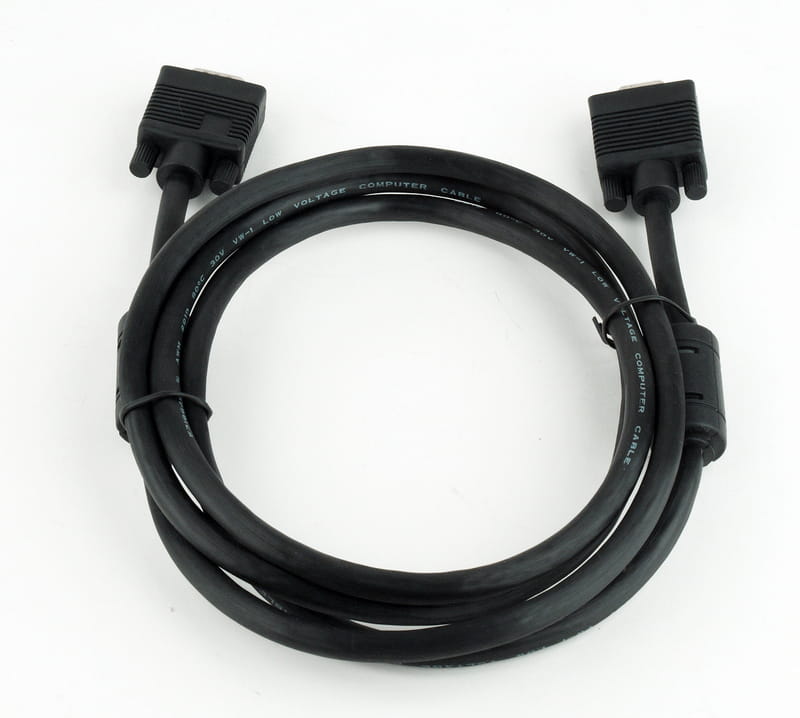 Кабель удлинитель Cablexpert VGA -VGA (M/F), HD15 с 2-мя фер. кольцами, 1.8 м, черный (CC-PPVGAX-6B)