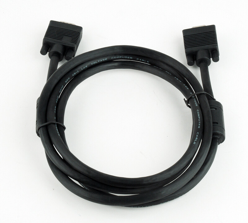 Кабель удлинитель Cablexpert VGA -VGA (M/F), HD15 с 2-мя фер. кольцами, 1.8 м, черный (CC-PPVGAX-6B)