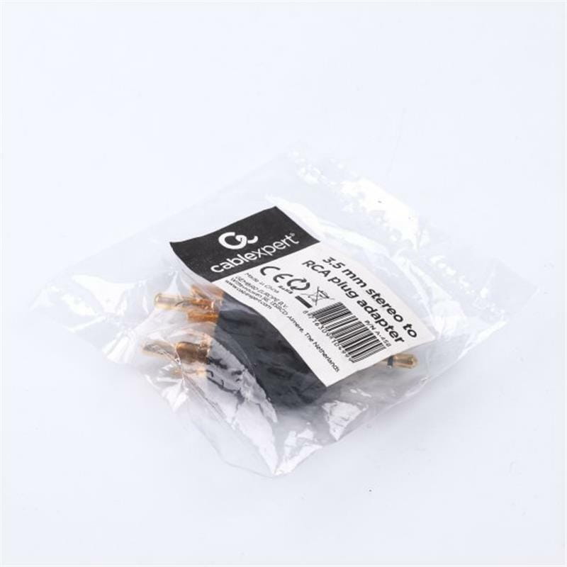 Переходник Cablexpert 3.5 мм - 2хRCA (M/M), черный (A-458)