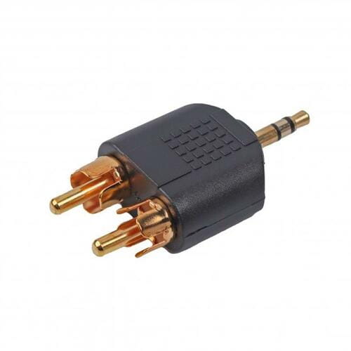 Photos - Cable (video, audio, USB) Cablexpert Перехідник  3.5 мм - 2хRCA (M/M), чорний  A-458 (A-458)