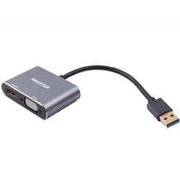 Адаптер-перехідник Maxxter USB - HDMI+VGA (M/F), Grey (V-AM-HDMI-VGA)