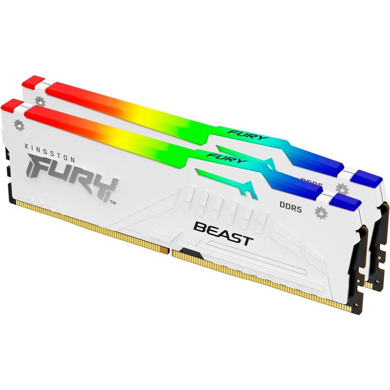 Модуль памяти DDR5 2х32GB/5200 Kingston Fury Beast RGB White (KF552C40BWAK2-64)