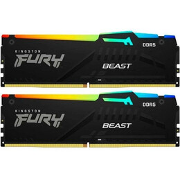 Модуль пам`яті DDR5 2х32GB/6000 Kingston Fury Beast RGB Black (KF560C36BBEAK2-64)