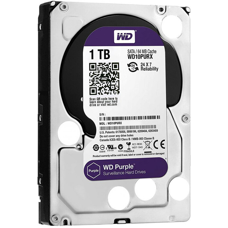 Накопитель HDD SATA 1.0TB WD Purple 5400rpm 64MB (WD10PURZ)