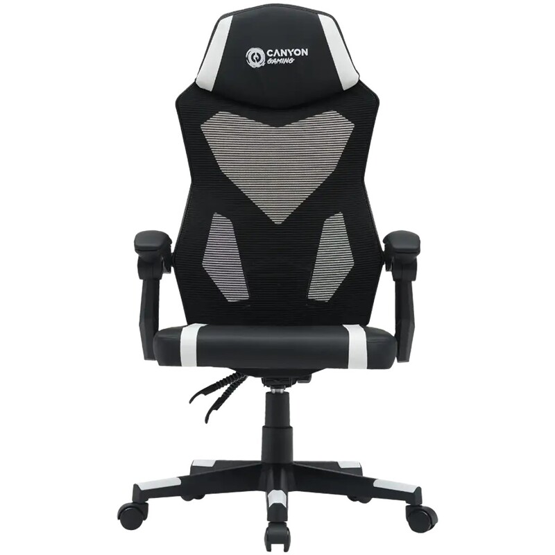 Крісло для геймерів Canyon Flow MCH01 Mesh Black/White (CNE-MCH01W)