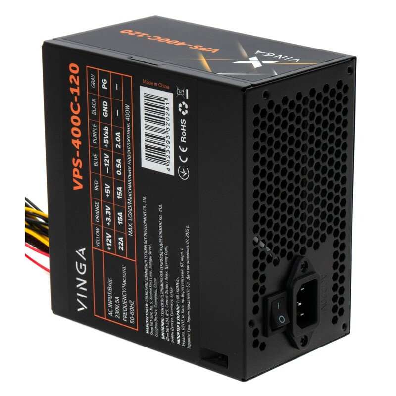 Блок живлення Vinga 400W ОЕМ (VPS-400С-120)