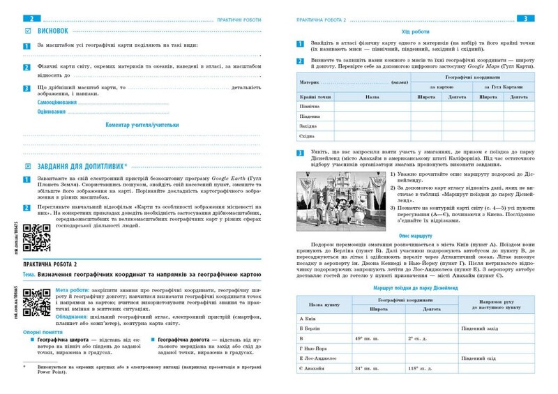 НУШ Географія. 7 клас. Зошит для практичних робіт