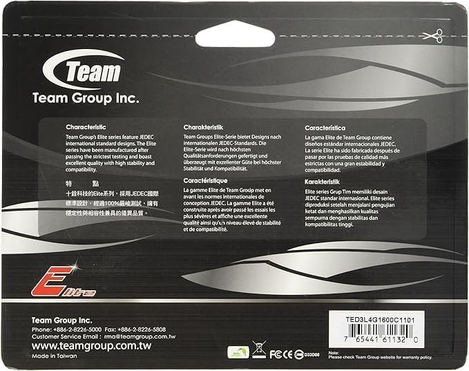 Модуль памяти DDR3 4GB/1600 1,35V Team Elite (TED3L4G1600C1101)