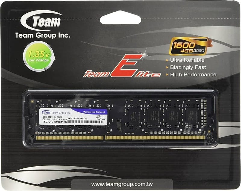 Модуль памяти DDR3 4GB/1600 1,35V Team Elite (TED3L4G1600C1101)