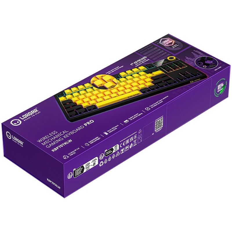 Клавіатура Lorgar Pro KBP70TKLW Wireless Black/Yellow (LRG-KBP70TKLW-YL-US)