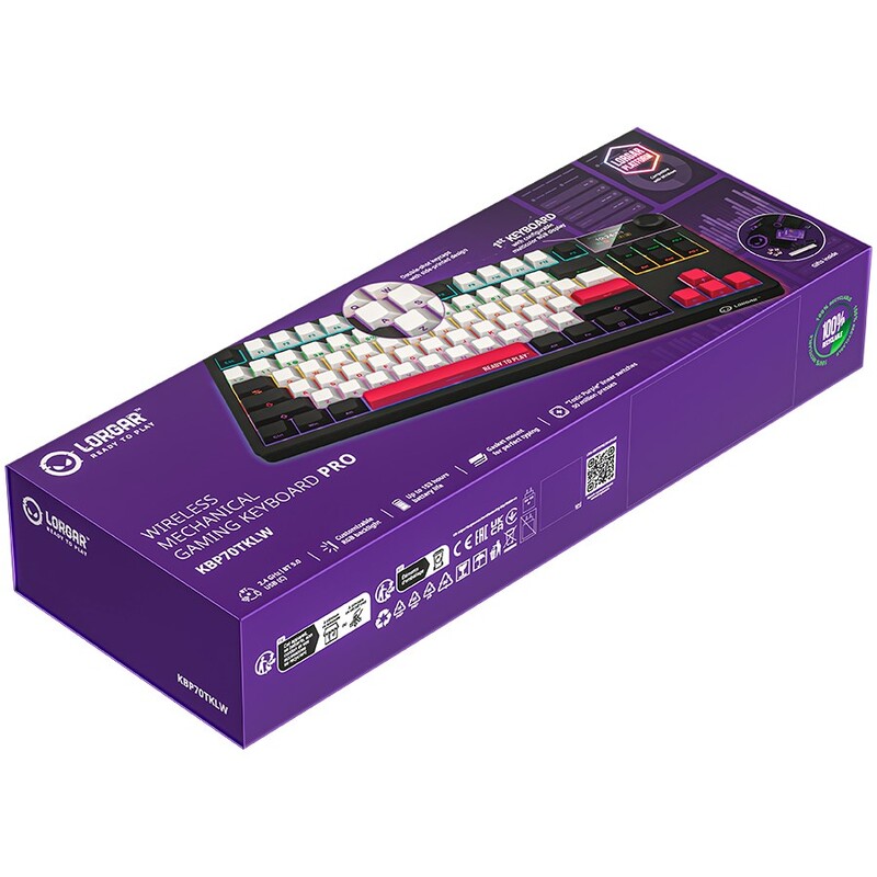 Клавіатура Lorgar Pro KBP70TKLW Wireless Black/Red (LRG-KBP70TKLW-BK-US)
