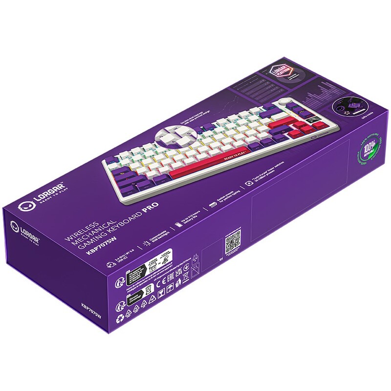 Клавіатура Lorgar Pro KBP7075W Wireless White (LRG-KBP7075W-WH-US)