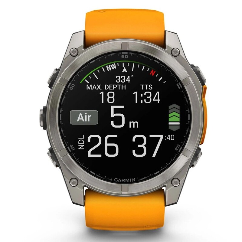 Смарт-часы Garmin Fenix 8 51mm AMOLED Sapphire Titanium with Spark Orange/Graphite Silicone Band (010-02905-11)